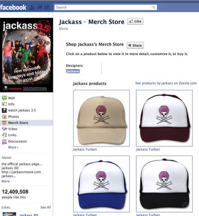 Jackass Facebook store.