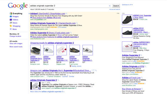 Zappos videos perform well in a search for specific shoes.