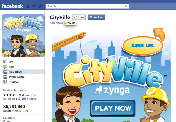 Cityville becomes the most popular Facebook app ever