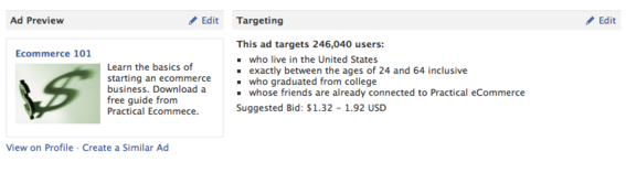 Facebook allows changes to existing ads.
