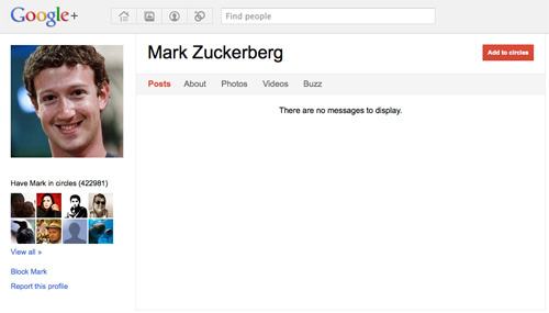 Mark Zuckerberg on Google+.