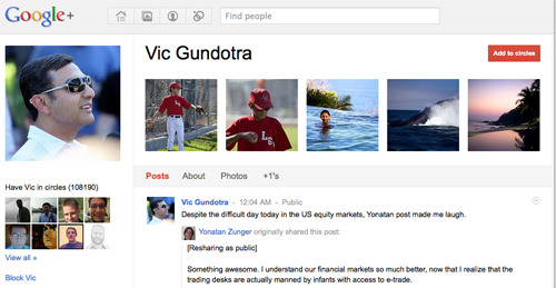 Vic Gundotra on Google+.