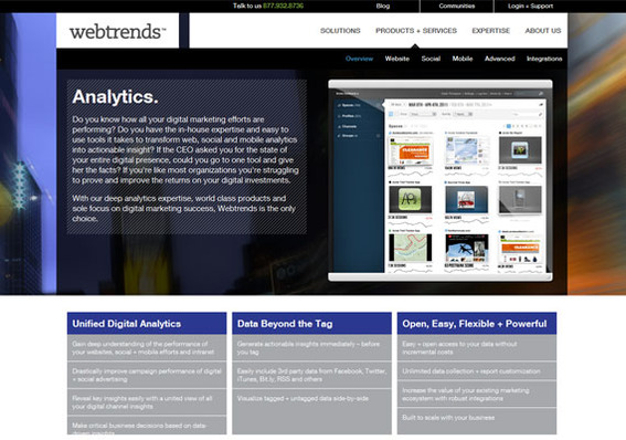 Webtrends offers an broad suite of analytics tools.