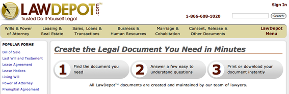 lawdepot assignment form