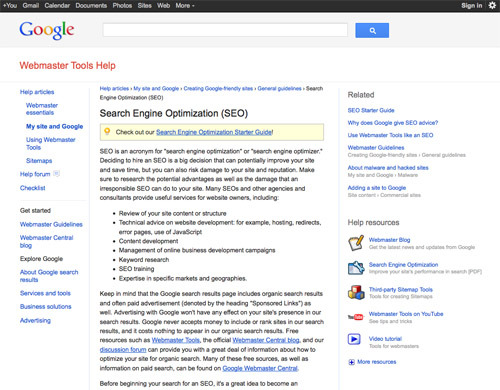 "Search Engine Optimization Starter Guide."