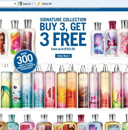 Bath and Body Works’ call to action — "Shop Now" — is much too small and gets lost in this email creative. 