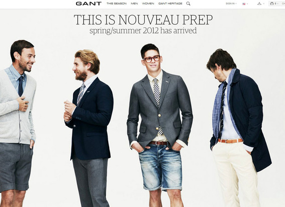 Gant's site features large bold images.