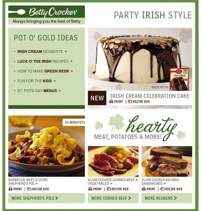 You can use a holiday email to remind customers about related products on your site, such as in this email from Betty Crocker.