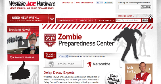 Westlake Ace Hardware's Zombie Preparedness Center includes products for fending off the undead.