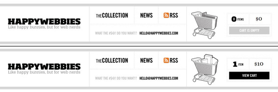 The happywebbies.com shopping cart icons.