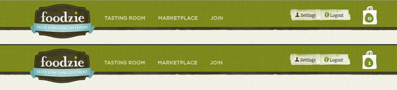 The foodzie.com shopping cart icons.