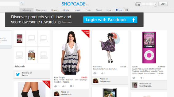 Shopcade is one of the newest pinning sites with an ecommerce bent.