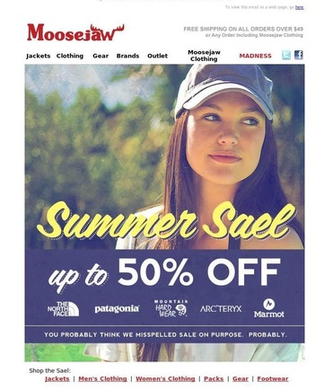 In this email, "Sale" is misspelled.