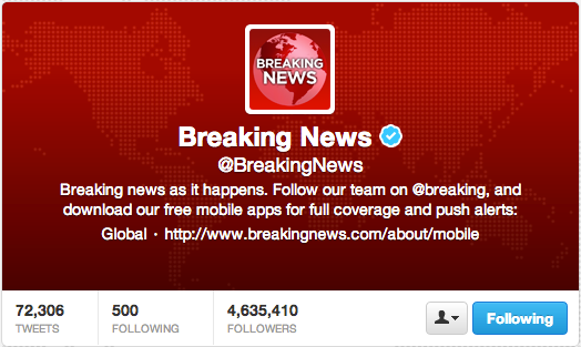 Breaking News matches the header and profile image.