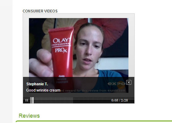 Walgreen's publishes customer videos on some of its product detail pages.