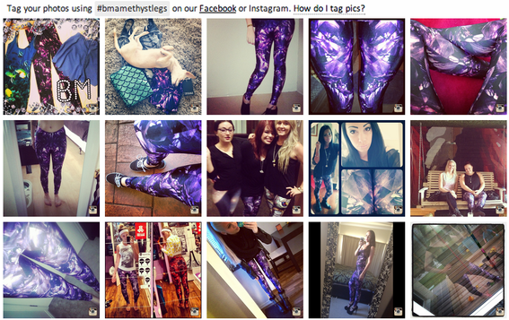 Black Milk Clothing encourages its customers to post pictures of themselves on Instagram wearing its products, using a special hashtag. Black Milk displays these images — also called a “feed” — below the associated product listing on its website.