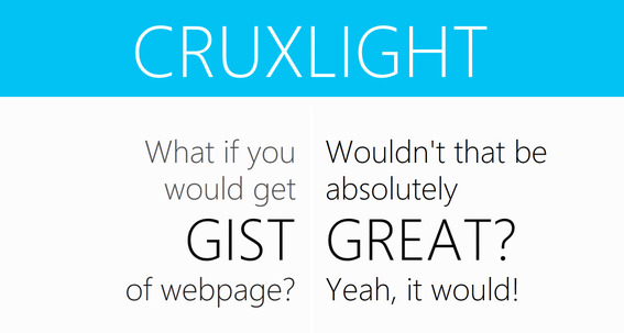 CruxLight summarizes the important points of an article.