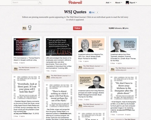 WSJ Quotes Board by WSJ.
