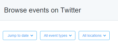 Locating events within Twitter Analytics.