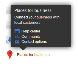 Contact information for Places for Business does not include phone support.