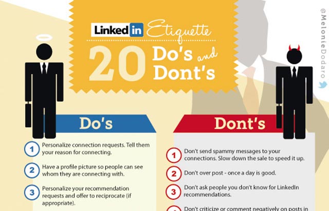 LinkedIn etiquette infographic.