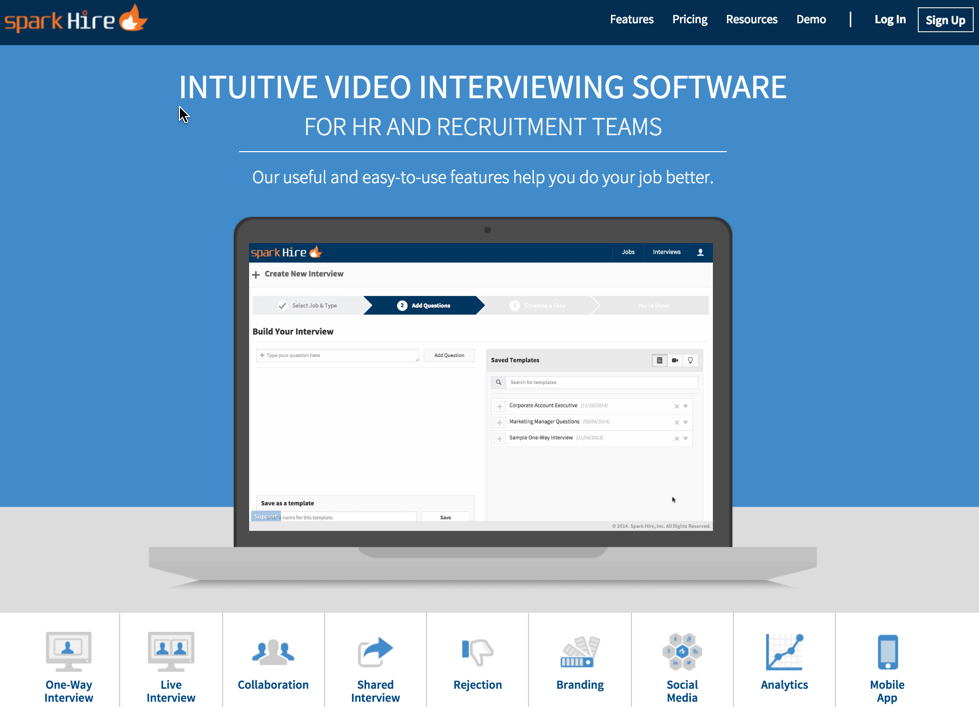 Video interviewing app for HR, recruiters, and employers.