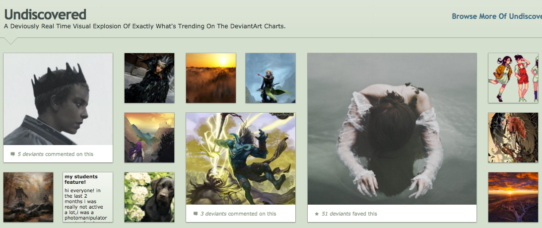 Deviantart is a social network for artists and art enthusiasts. 