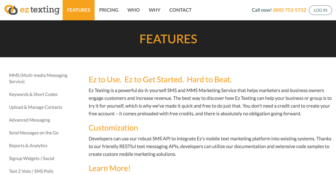 Ez Texting: Flexible pricing plans for businesses.