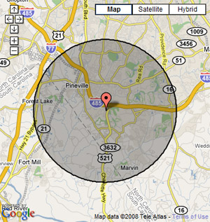Geo-fencing uses a smartphone's GPS data to target a radius around a given location.