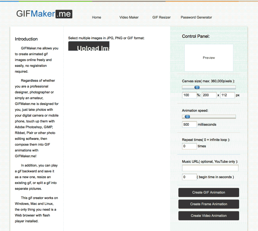 Create animated GIFs for free with the online tool Gifmaker.me.
