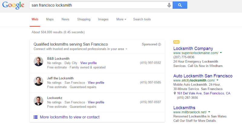 Google is experimenting with home services business ads in 3-pack.