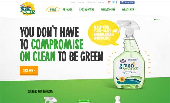 Clorox uses green to promote its organic cleaning products.