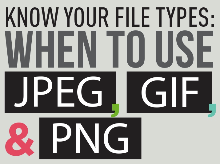 When To Use JPEG, GIF & PNG infographic.