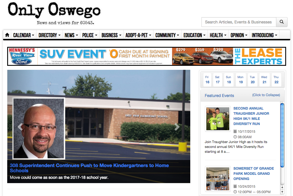"Only Oswego" serves the 60543 area code in Oswego, N.Y.
