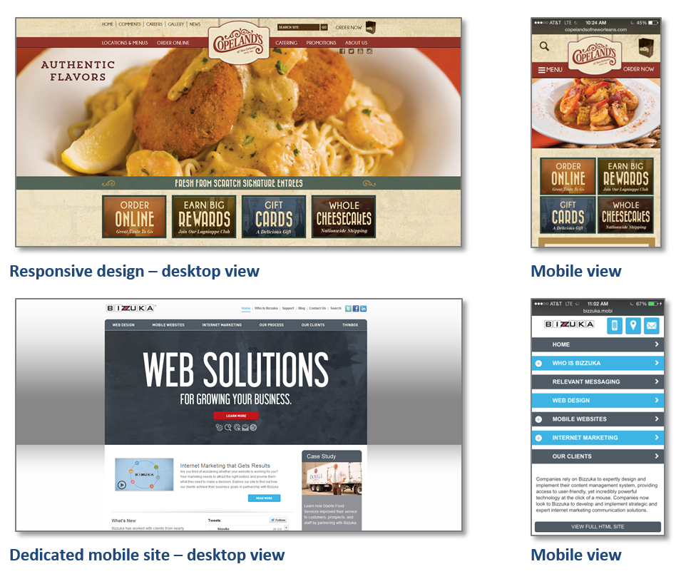 Responsive web design versus standalone.