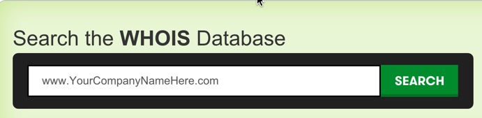 The WhoIs Database lists registered domain names.